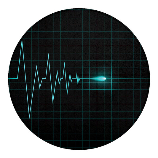 Teal Heartbeat Print Round Blanket