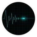 Teal Heartbeat Print Round Floor Mat