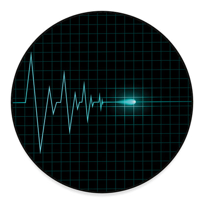 Teal Heartbeat Print Round Floor Mat