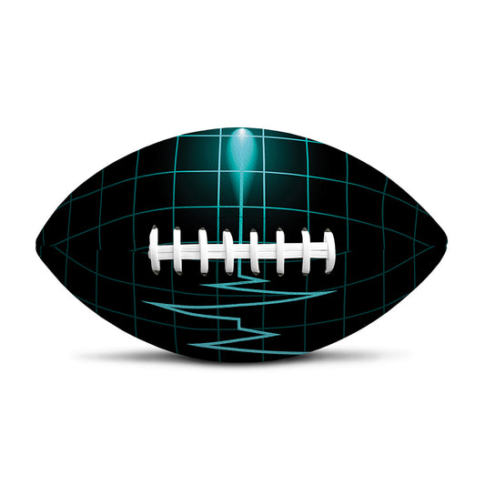 Teal Heartbeat Print Rugby Ball