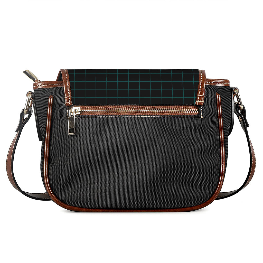 Teal Heartbeat Print Saddle Bag