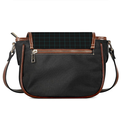 Teal Heartbeat Print Saddle Bag