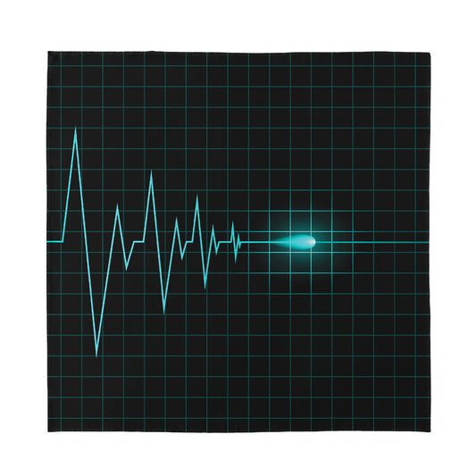 Teal Heartbeat Print Silk Bandana