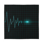 Teal Heartbeat Print Silk Bandana