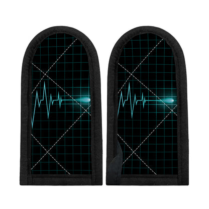 Teal Heartbeat Print Skillet Handle Cover