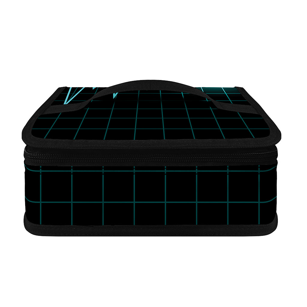 Teal Heartbeat Print Small Lunch Bag