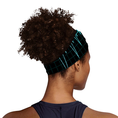 Teal Heartbeat Print Sports Headband