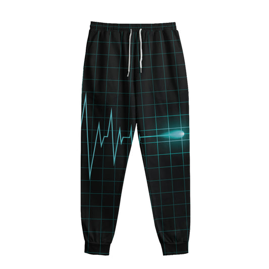 Teal Heartbeat Print Sweatpants
