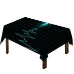 Teal Heartbeat Print Tablecloth