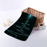 Teal Heartbeat Print Towel