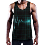 Teal Heartbeat Print Training Tank Top
