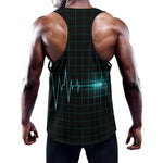 Teal Heartbeat Print Training Tank Top