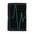 Teal Heartbeat Print Trifold Wallet