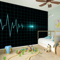 Teal Heartbeat Print Wall Sticker