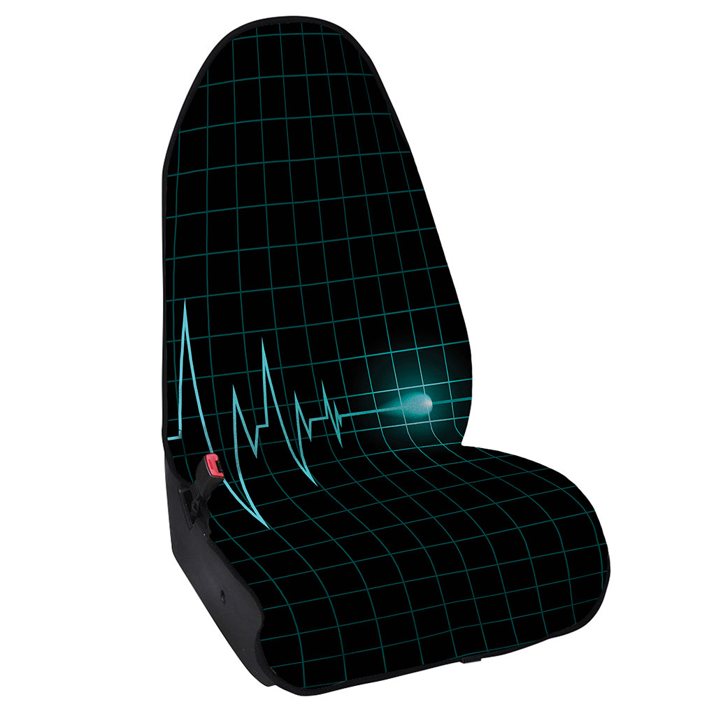 Teal Heartbeat Print Waterproof Car Seat Cover