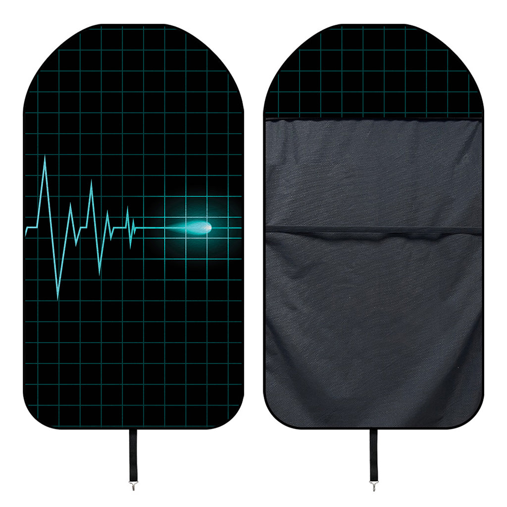 Teal Heartbeat Print Waterproof Car Seat Cover