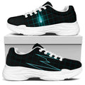 Teal Heartbeat Print White Chunky Shoes