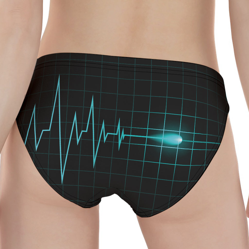 Teal Heartbeat Print Women's Panties