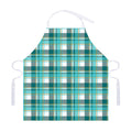 Teal Madras Pattern Print Adjustable Apron
