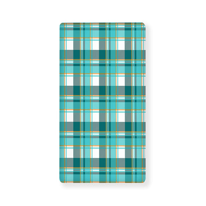 Teal Madras Pattern Print Baby Crib Sheet