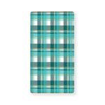 Teal Madras Pattern Print Baby Crib Sheet