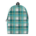 Teal Madras Pattern Print School Backpack