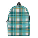 Teal Madras Pattern Print Backpack