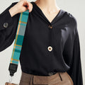 Teal Madras Pattern Print Bag Strap
