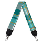 Teal Madras Pattern Print Bag Strap