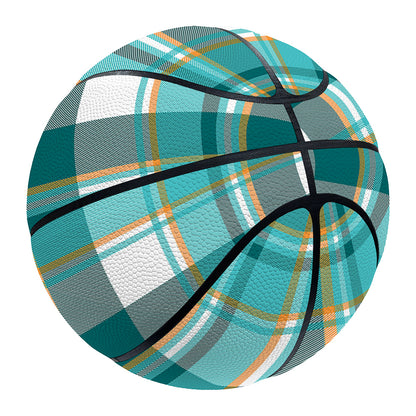 Teal Madras Pattern Print Basketball