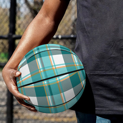 Teal Madras Pattern Print Basketball