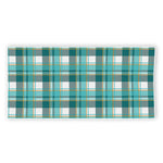 Teal Madras Pattern Print Beach Towel