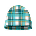 Teal Madras Pattern Print Beanie