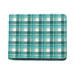 Teal Madras Pattern Print Bifold Wallet