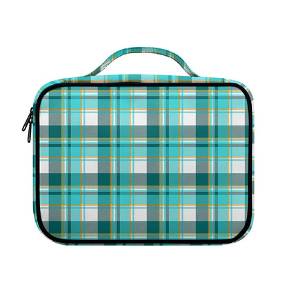 Teal Madras Pattern Print Briefcase Bible Bag