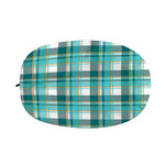 Teal Madras Pattern Print Car Side Mirror Covers