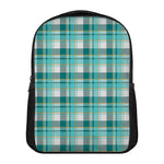 Teal Madras Pattern Print Casual Backpack