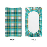 Teal Madras Pattern Print Changing Pad Cover