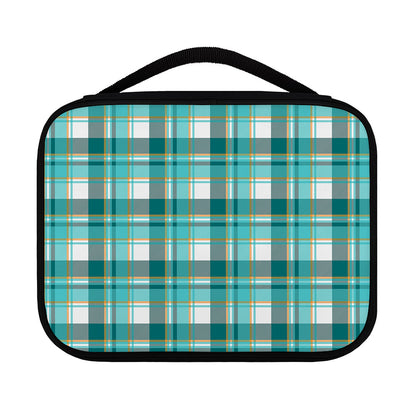 Teal Madras Pattern Print Classic Bible Case