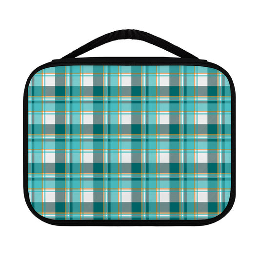 Teal Madras Pattern Print Classic Bible Case