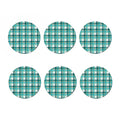 Teal Madras Pattern Print Coaster Set