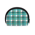 Teal Madras Pattern Print Coin Purse