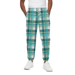 Teal Madras Pattern Print Cotton Pants