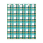 Teal Madras Pattern Print Curtain
