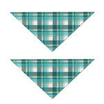 Teal Madras Pattern Print Dog Bandana