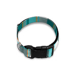 Teal Madras Pattern Print Dog Collar