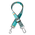 Teal Madras Pattern Print Dog Seat Belt