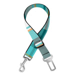 Teal Madras Pattern Print Dog Seat Belt