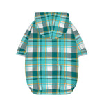 Teal Madras Pattern Print Dog Zip Up Hoodie