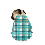Teal Madras Pattern Print Dog Zip Up Jacket